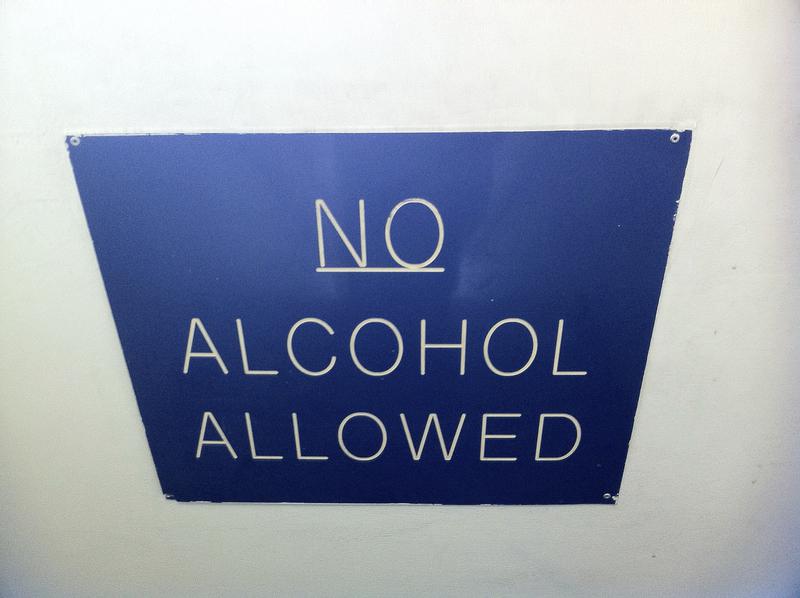No Alcohol in Solarium. Whoops.