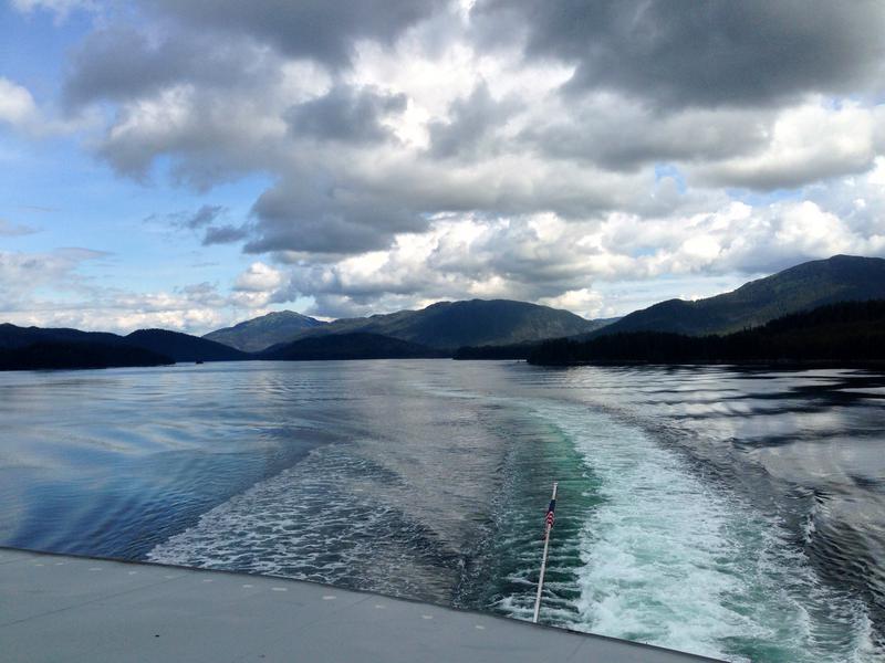 Scenery off the stern of the M/V Columbia Alaska Marine Highway