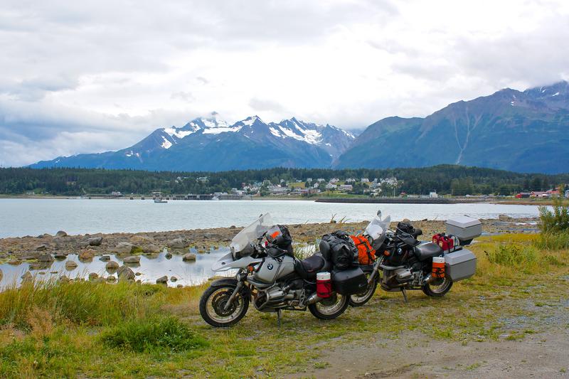Parked Motorcycles Overlooking Haines Alaska