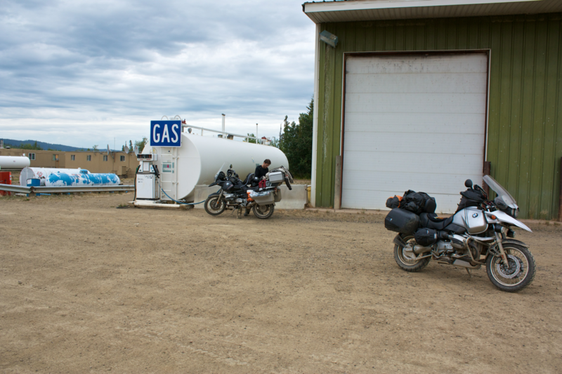 Yukon River Camp - Gasing Up The Motorcycles