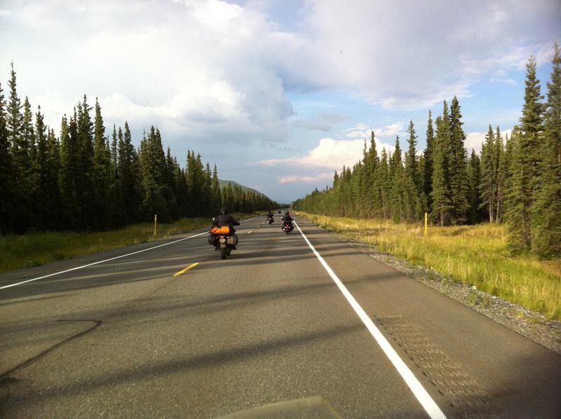 Adventure Motorcycle Ride into Tok Accompanied By Harleys