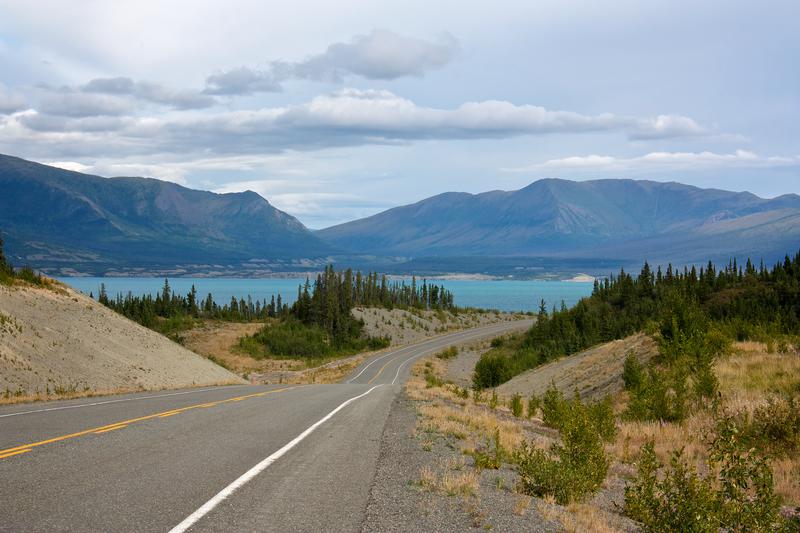 Alaska Highway Riding East Before Haines Junction
