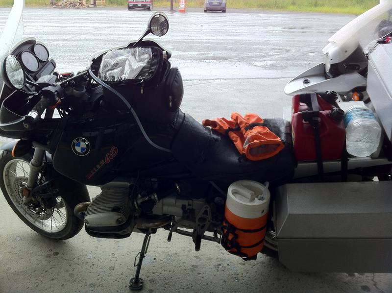 Wet Motorcycles at the Alaska/YT Border